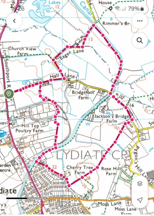 Map of walk route